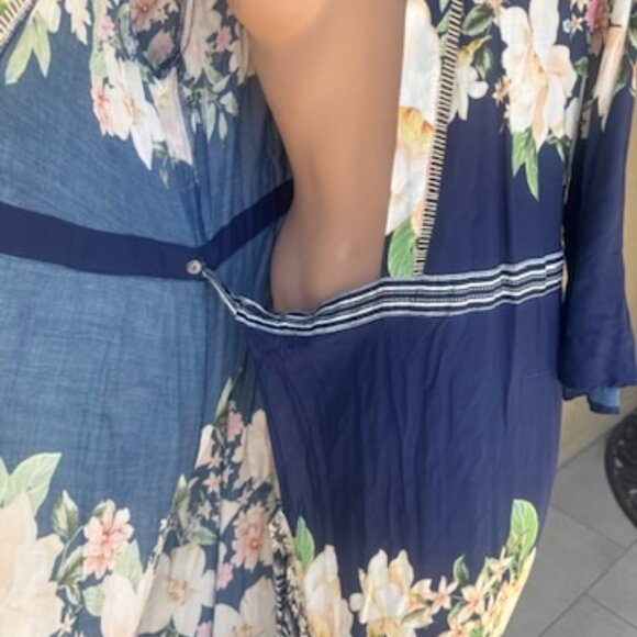 Farm Rio Midnight Flower Wrap Maxi Dress XL - Picture 12 of 14